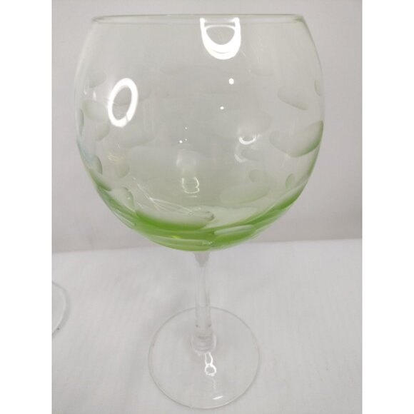 Set Of 3 Mikasa Cheers Pastel Large Balloon Wine Glasses Etched 9 1/2” - Picture 10 of 16